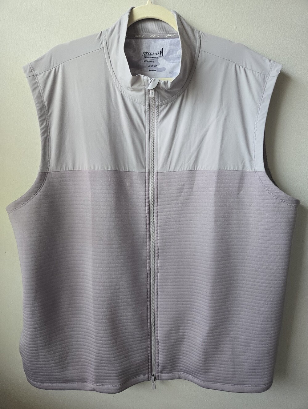 johnnie-O Light Gray & Pale Lavender Quilted Vest